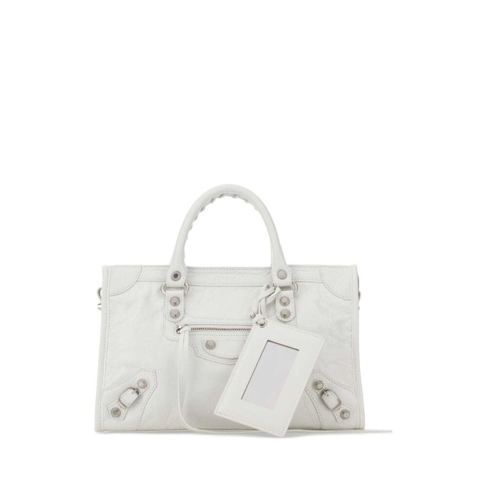 Balenciaga Women White Leather Small Le City Handbag
